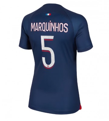 Paris Saint-Germain Marquinhos #5 Replica Home Stadium Shirt for Women 2023-24 Short Sleeve